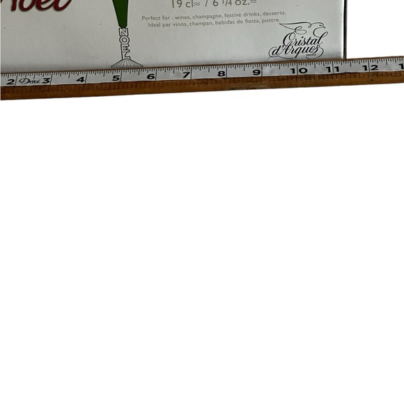 CRISTAL D”ARQUES 2GREEN CHAMPAGNE FLUTES NOEL HOLIDAY CHRISTMAS - Picture 9 of 13